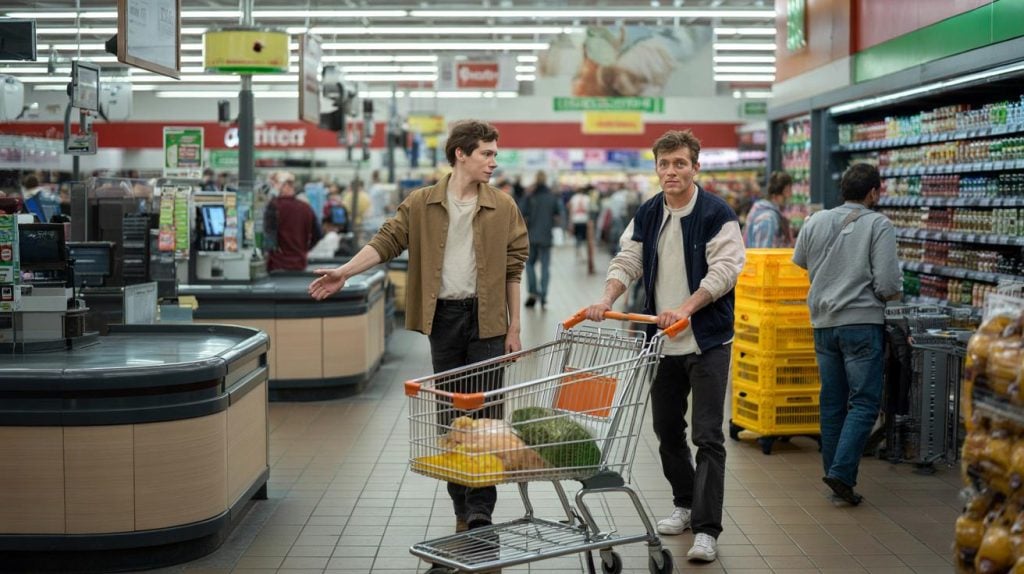 du andere an der Kasse vorlässt